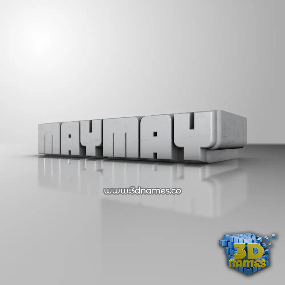 maymay in White Metro style - 3D name wallpaper