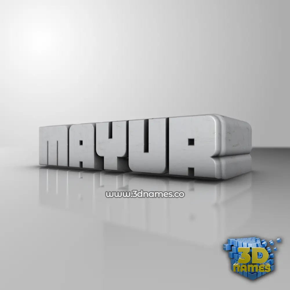 mayur in White Metro style - 3D name wallpaper