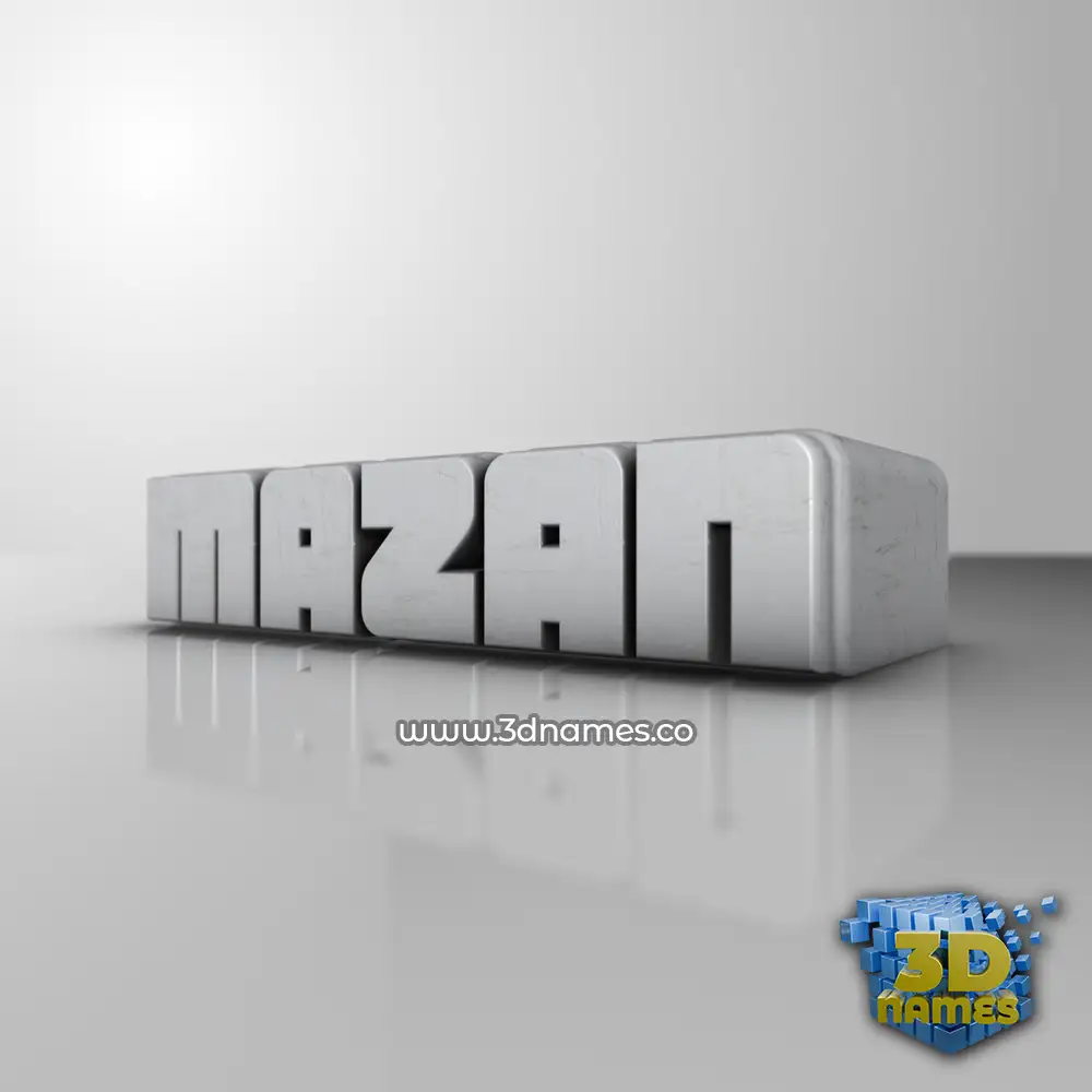 mazan in White Metro style - 3D name wallpaper
