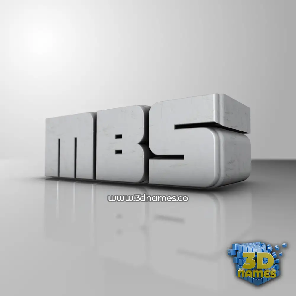 mbs in White Metro style - 3D name wallpaper
