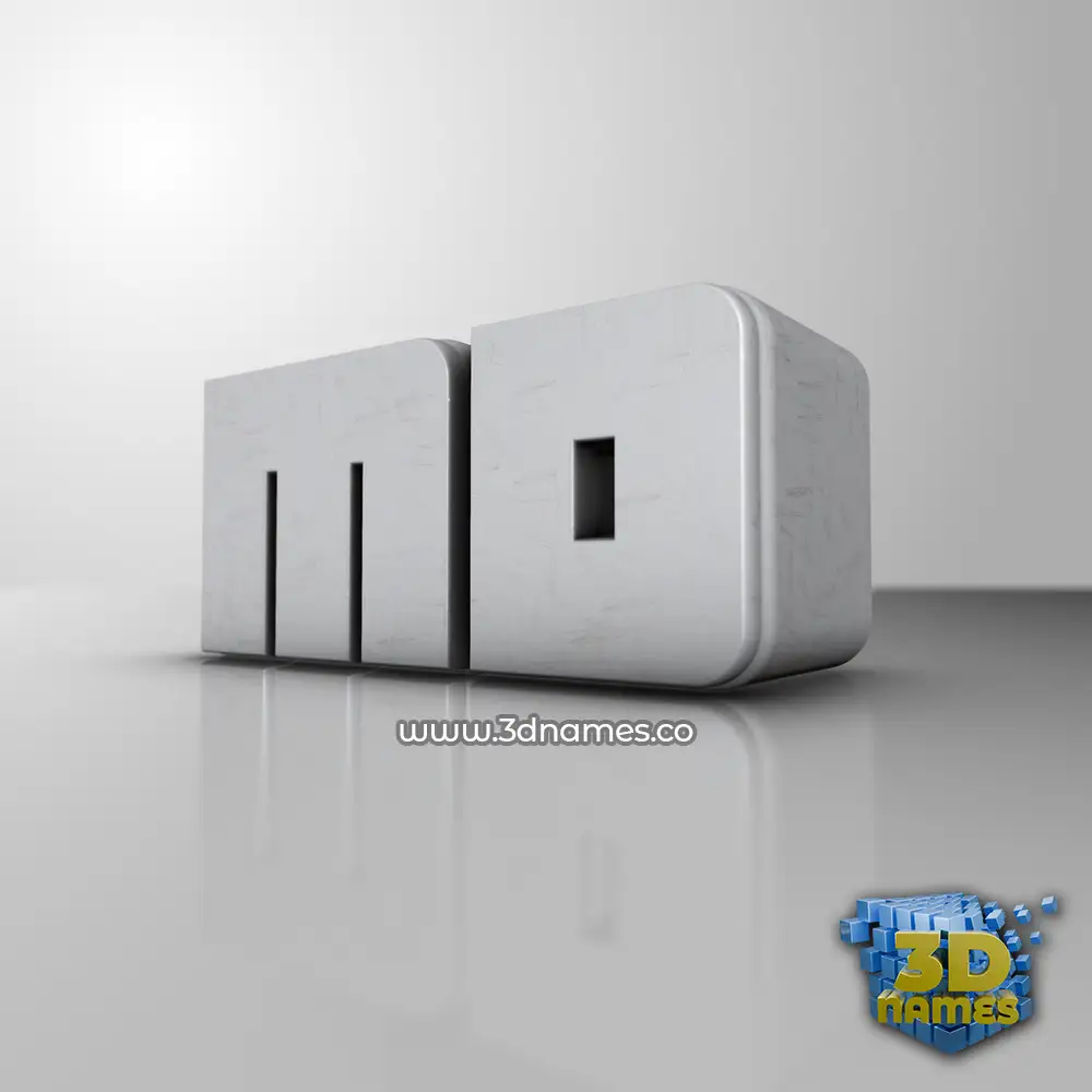 md in White Metro style - 3D name wallpaper