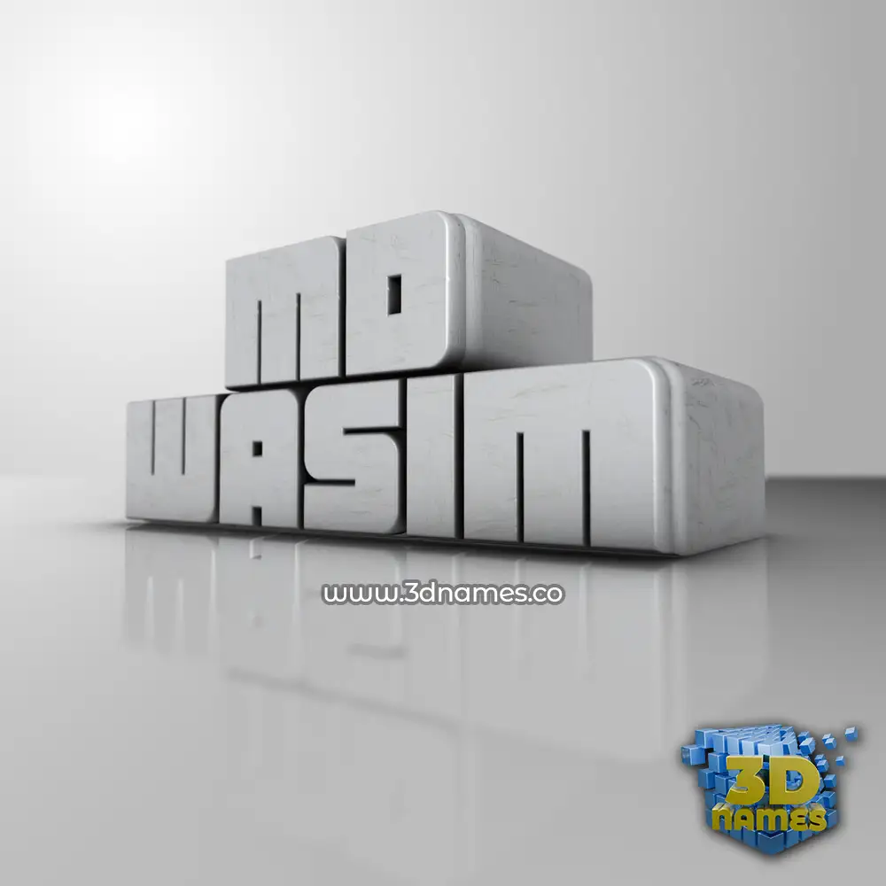 md wasim in White Metro style - 3D name wallpaper