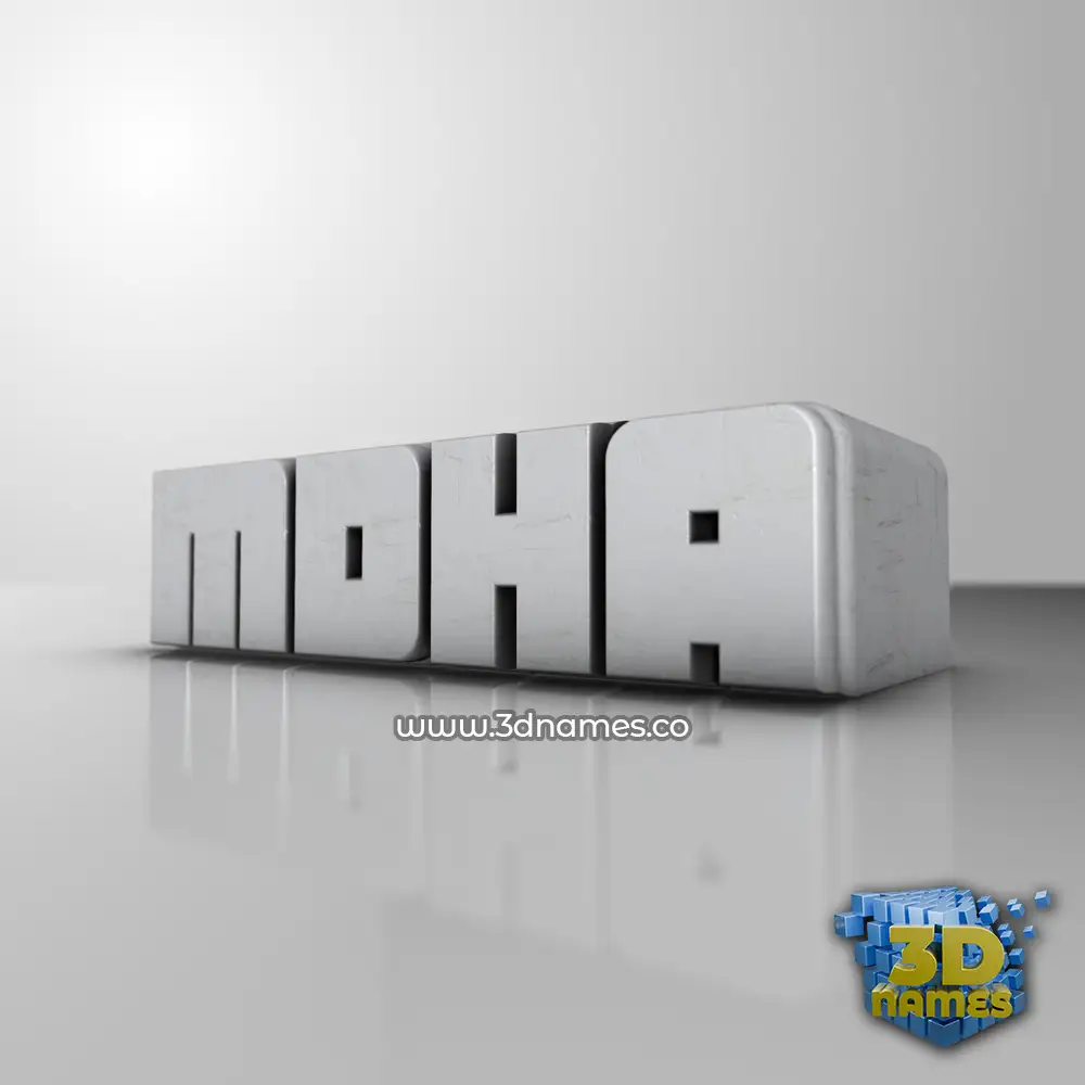 mdha in White Metro style - 3D name wallpaper