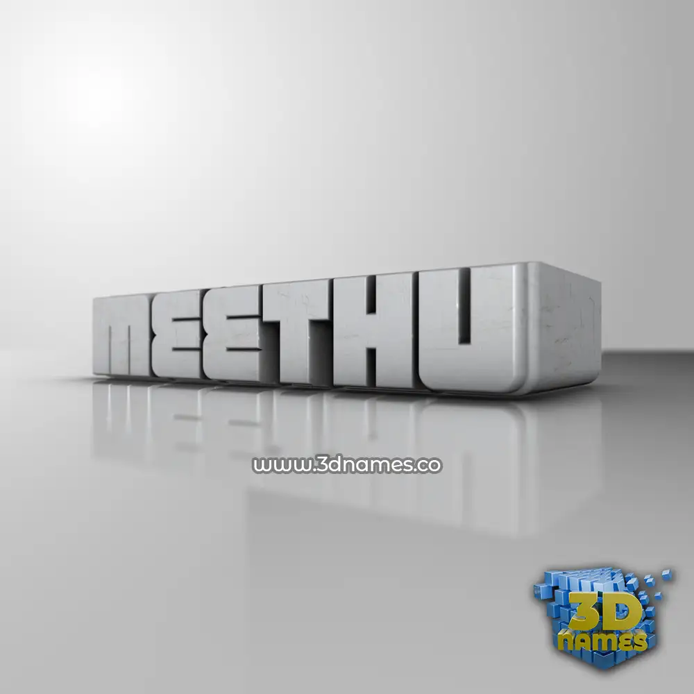 meethu in White Metro style - 3D name wallpaper