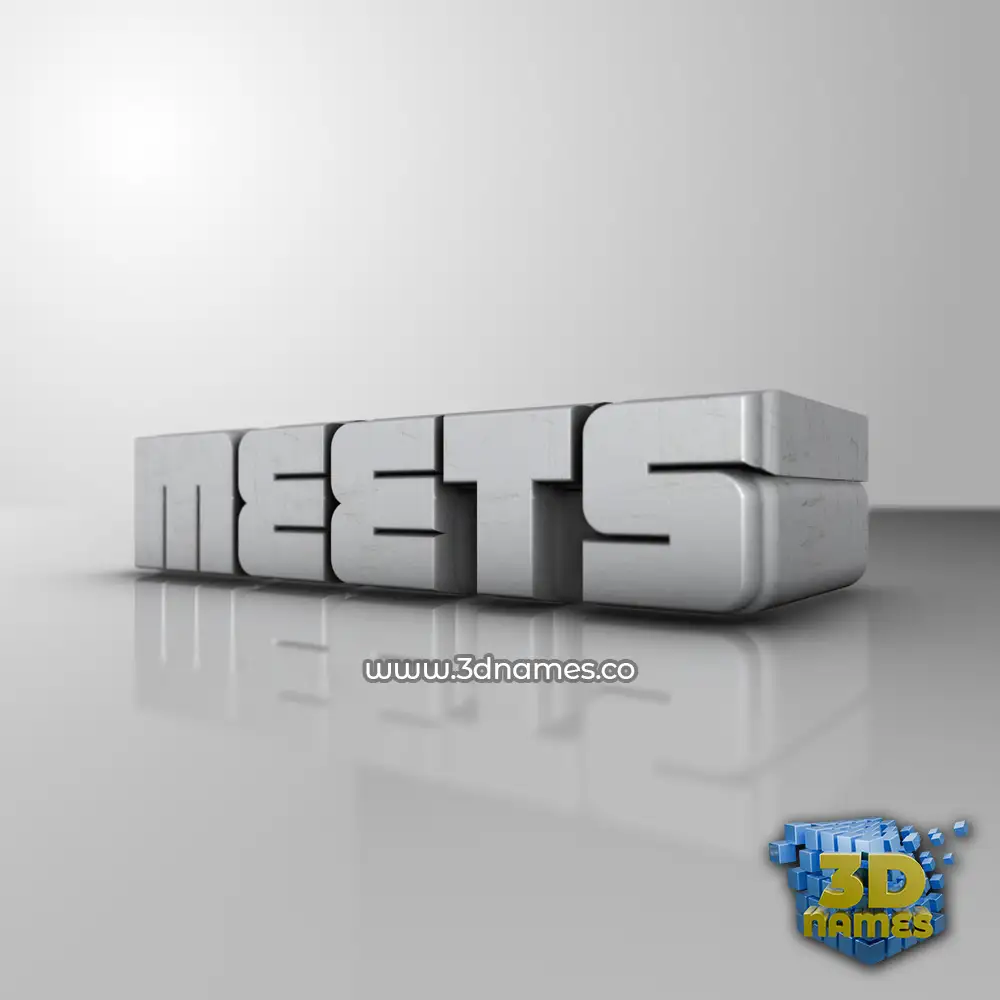 meets in White Metro style - 3D name wallpaper