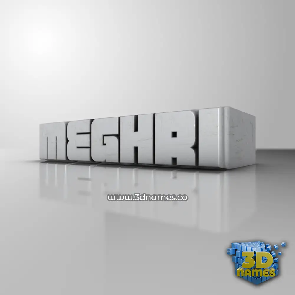 meghri in White Metro style - 3D name wallpaper