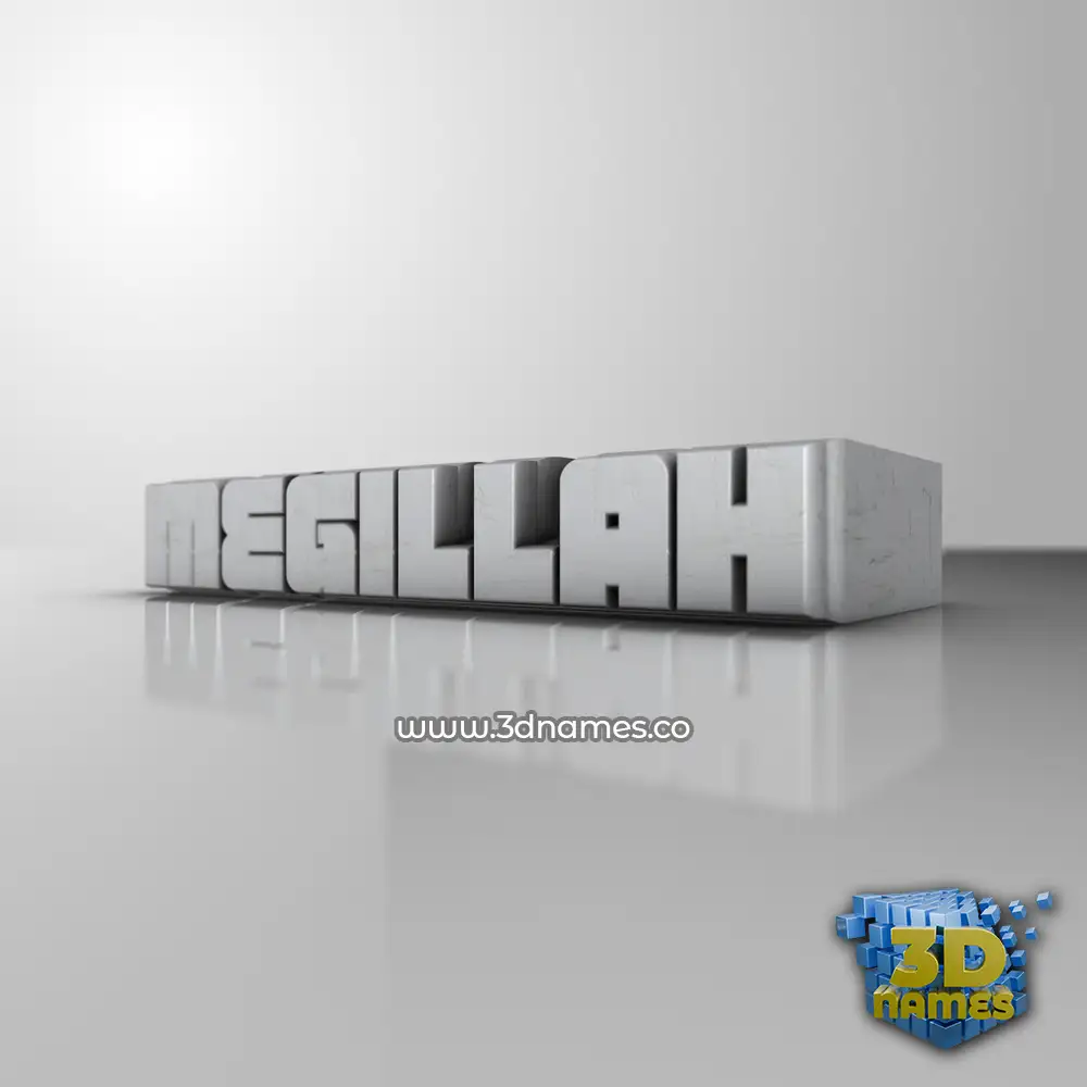 megillah in White Metro style - 3D name wallpaper