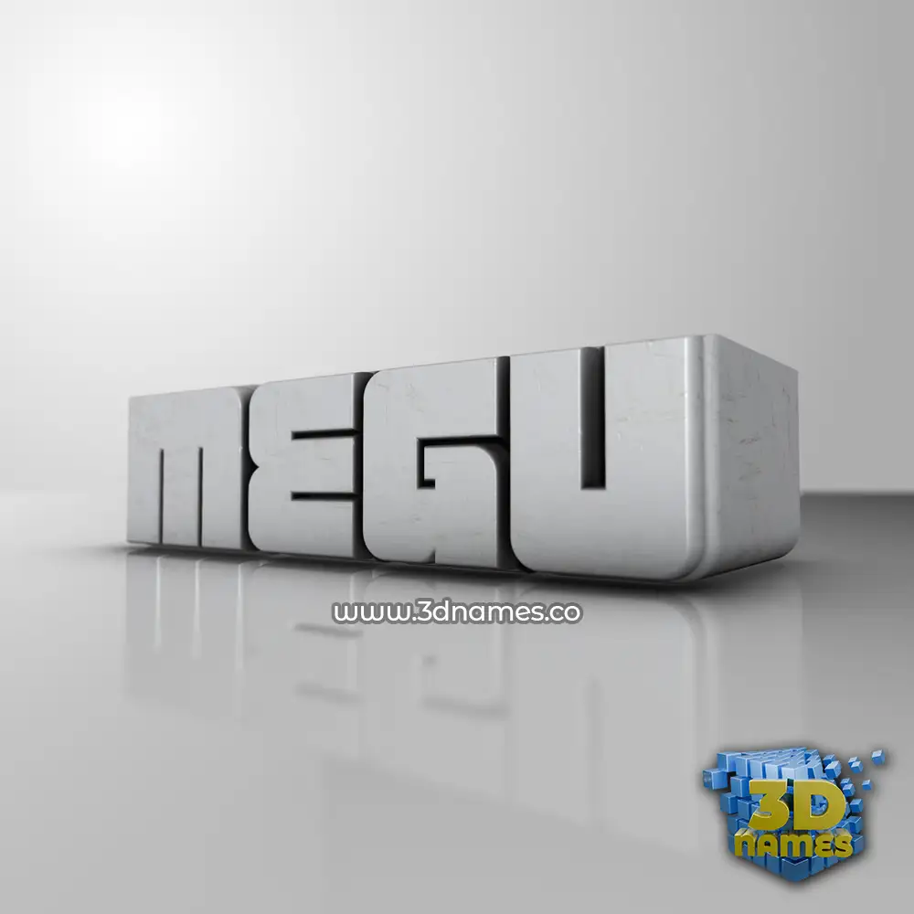 megu in White Metro style - 3D name wallpaper