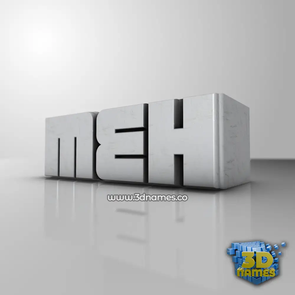 meh in White Metro style - 3D name wallpaper