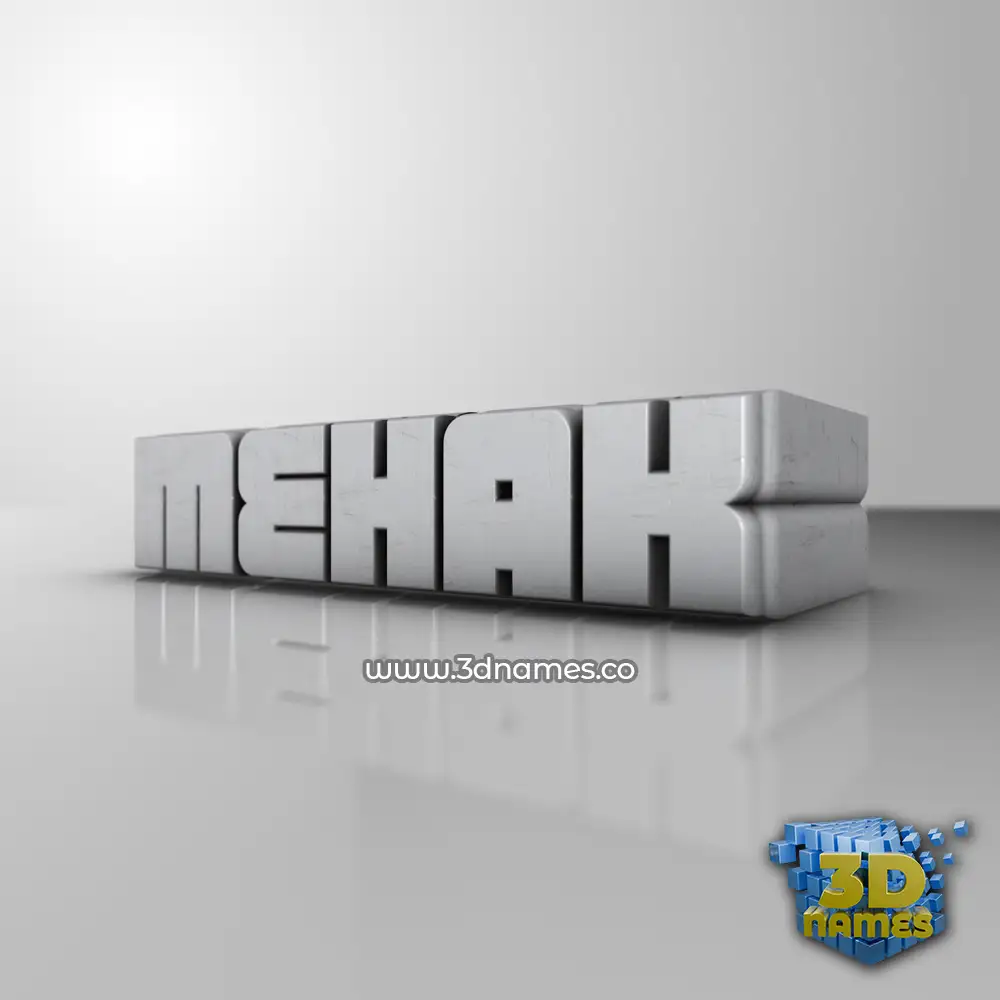 mehak in White Metro style - 3D name wallpaper
