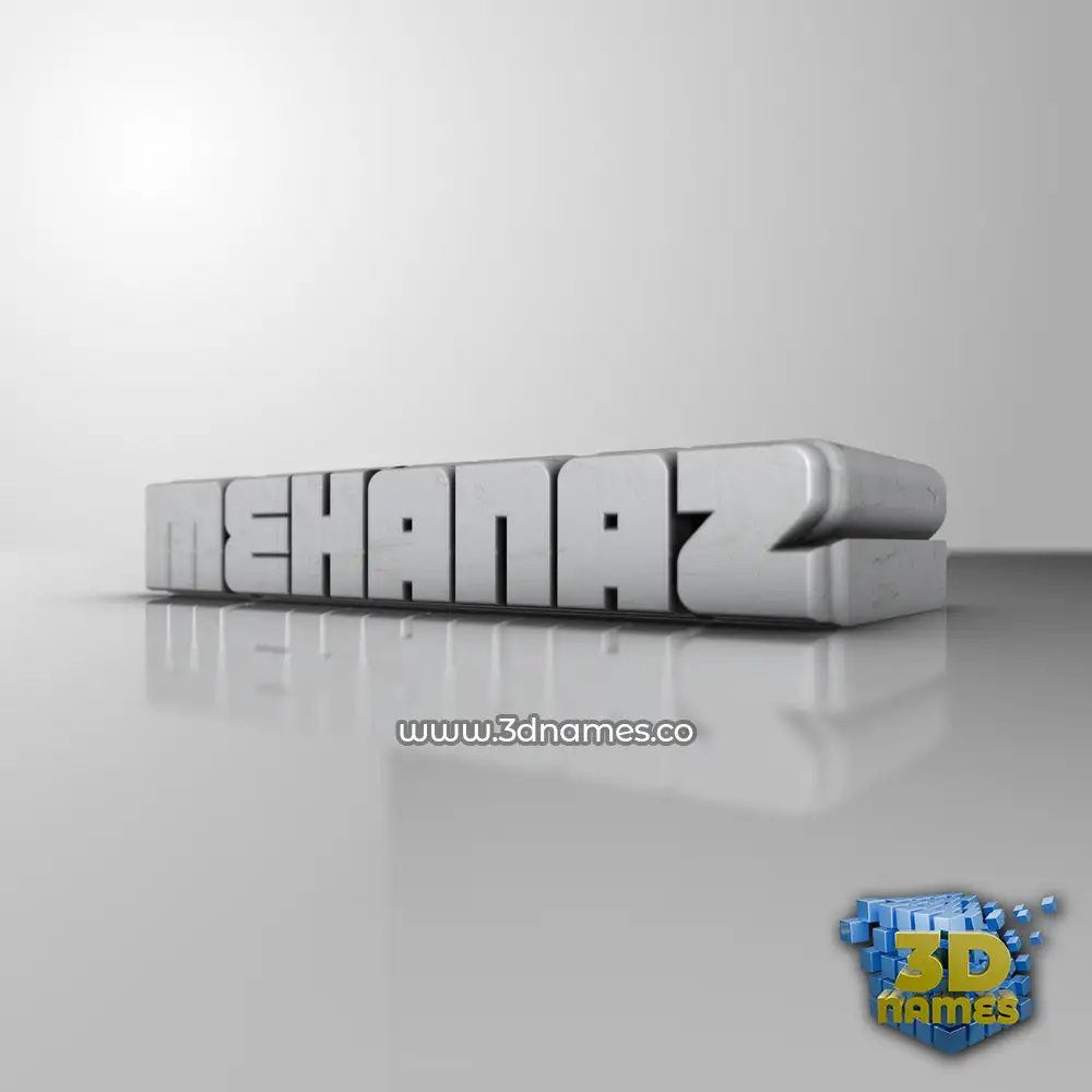 mehanaz in White Metro style - 3D name wallpaper