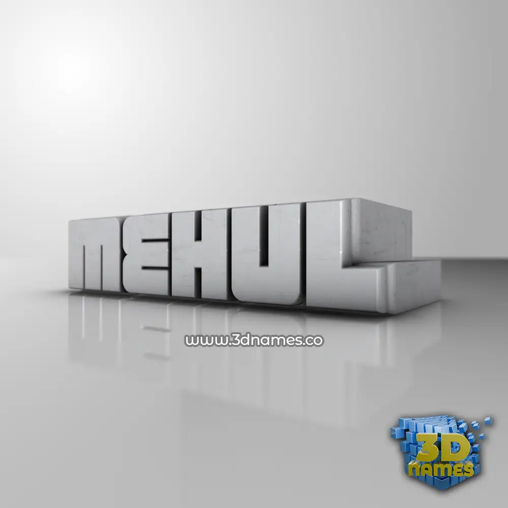 mehul in White Metro style - 3D name wallpaper
