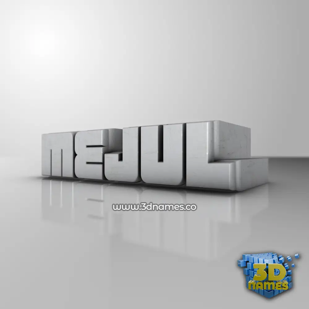mejul in White Metro style - 3D name wallpaper