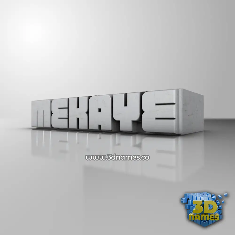 mekaye in White Metro style - 3D name wallpaper