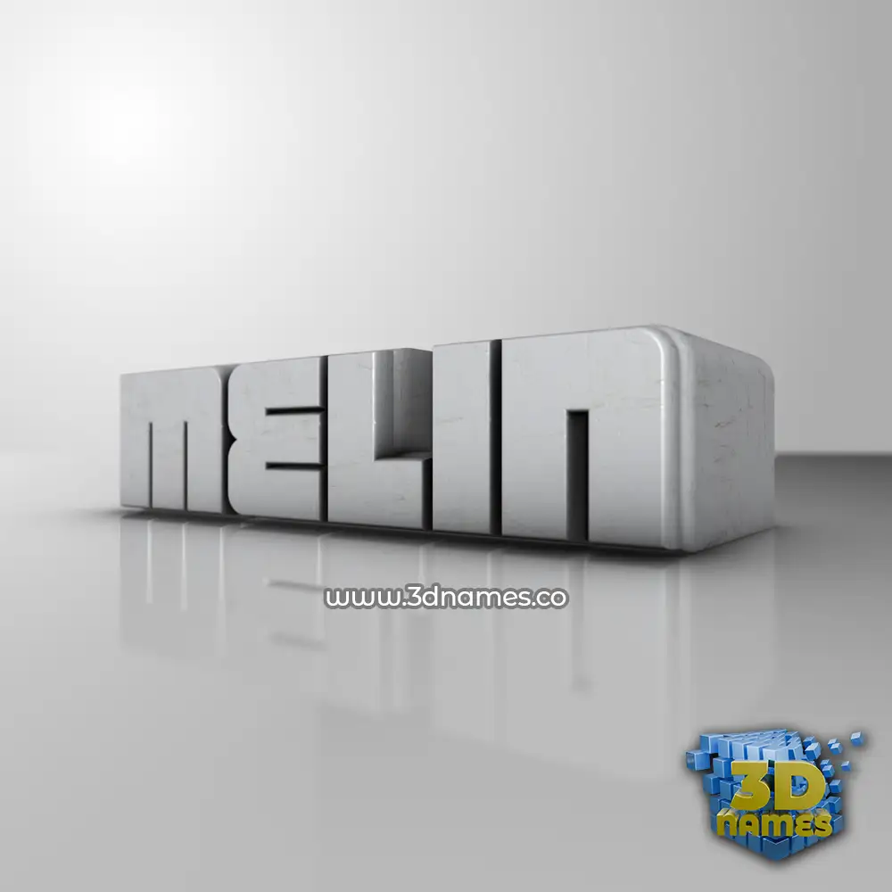 melin in White Metro style - 3D name wallpaper