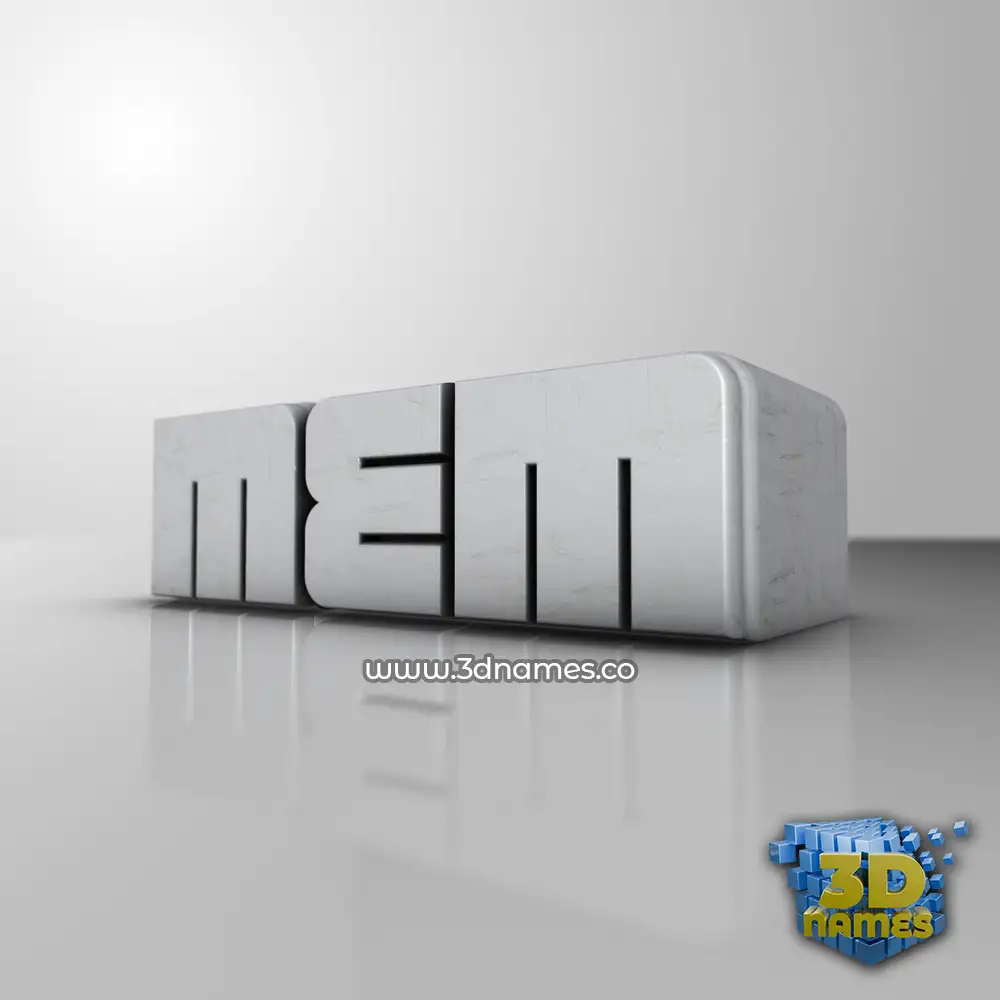 mem in White Metro style - 3D name wallpaper