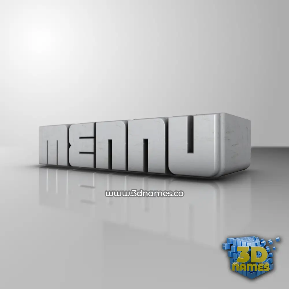 mennu in White Metro style - 3D name wallpaper