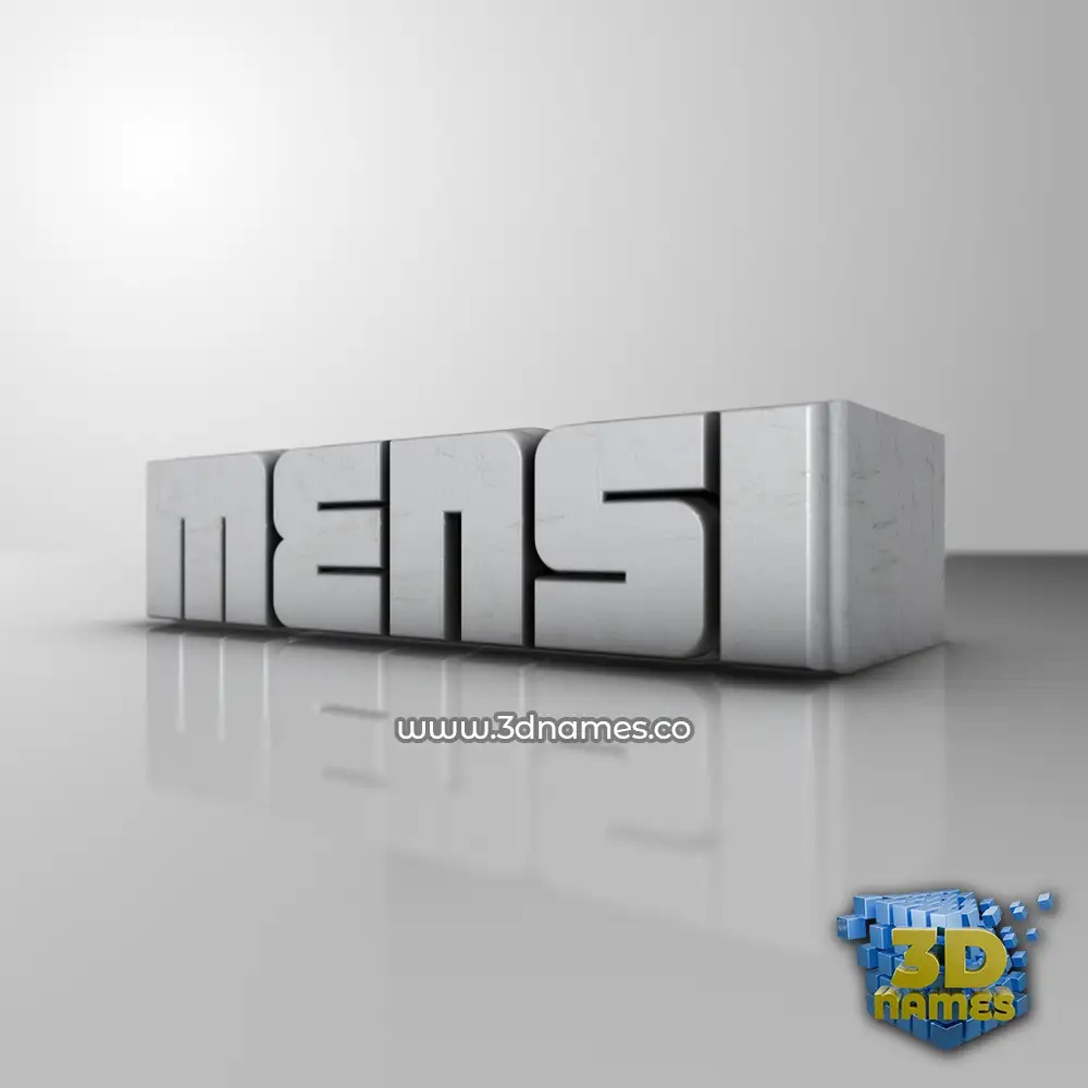 mensi in White Metro style - 3D name wallpaper