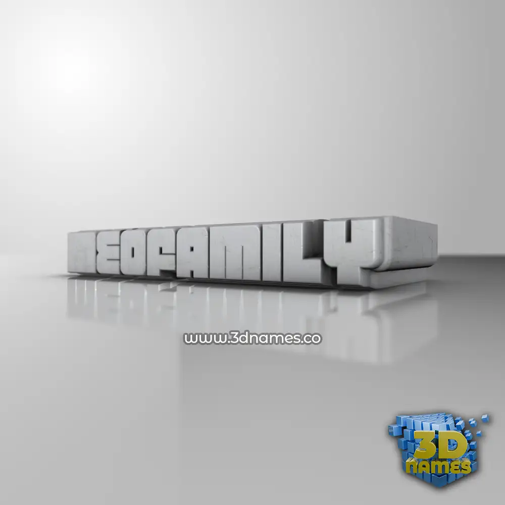 meofamily in White Metro style - 3D name wallpaper