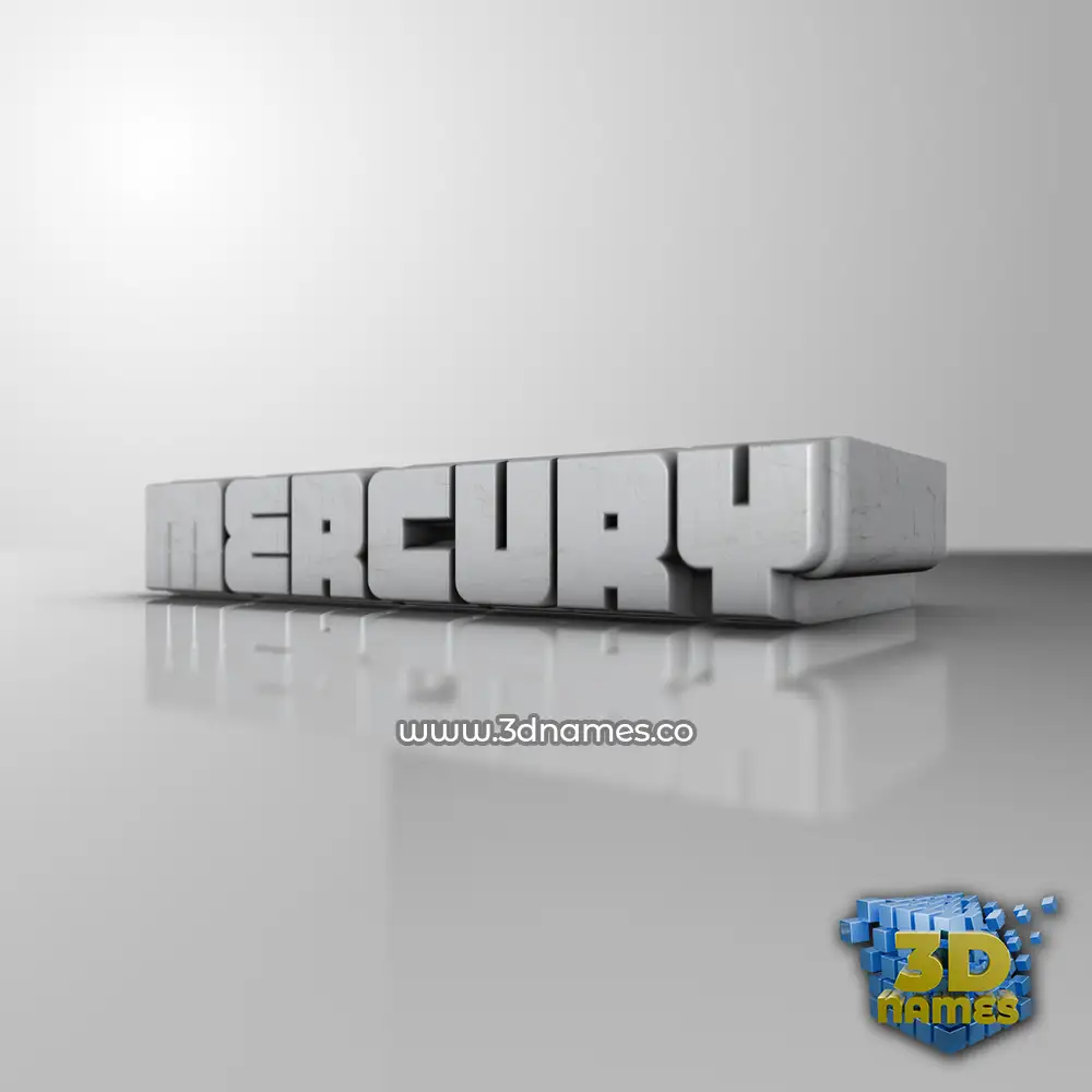 mercury in White Metro style - 3D name wallpaper