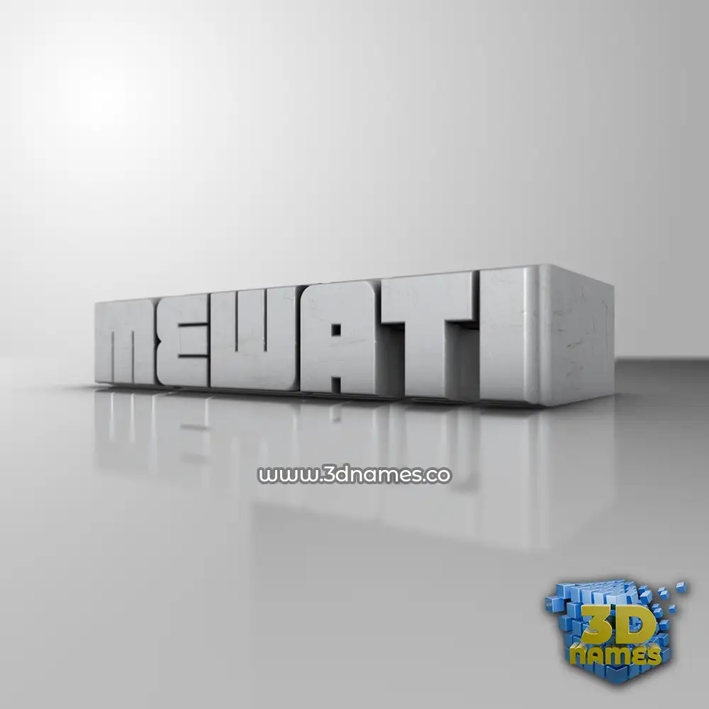 mewati in White Metro style - 3D name wallpaper
