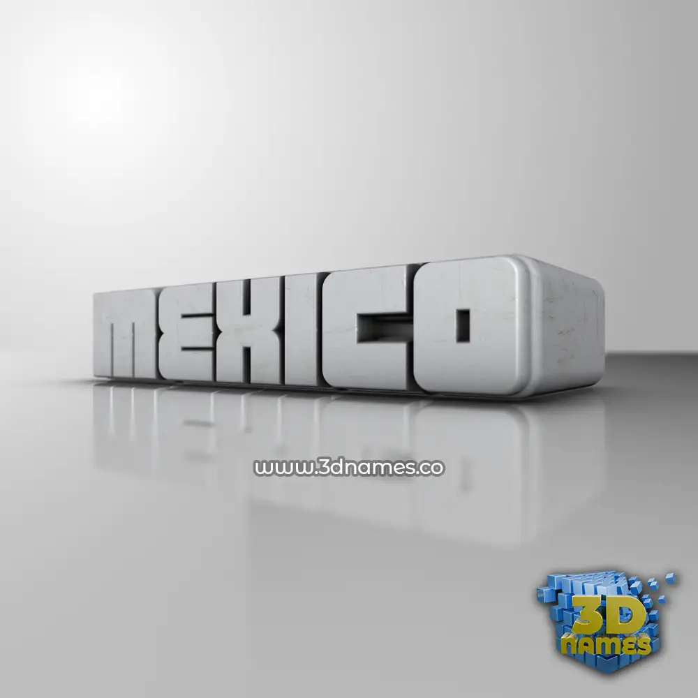 mexico in White Metro style - 3D name wallpaper