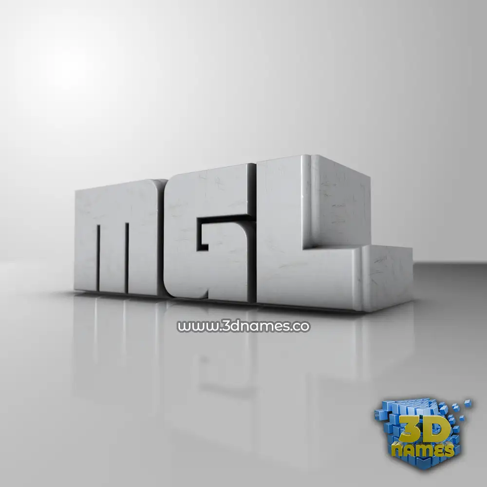 mgl in White Metro style - 3D name wallpaper