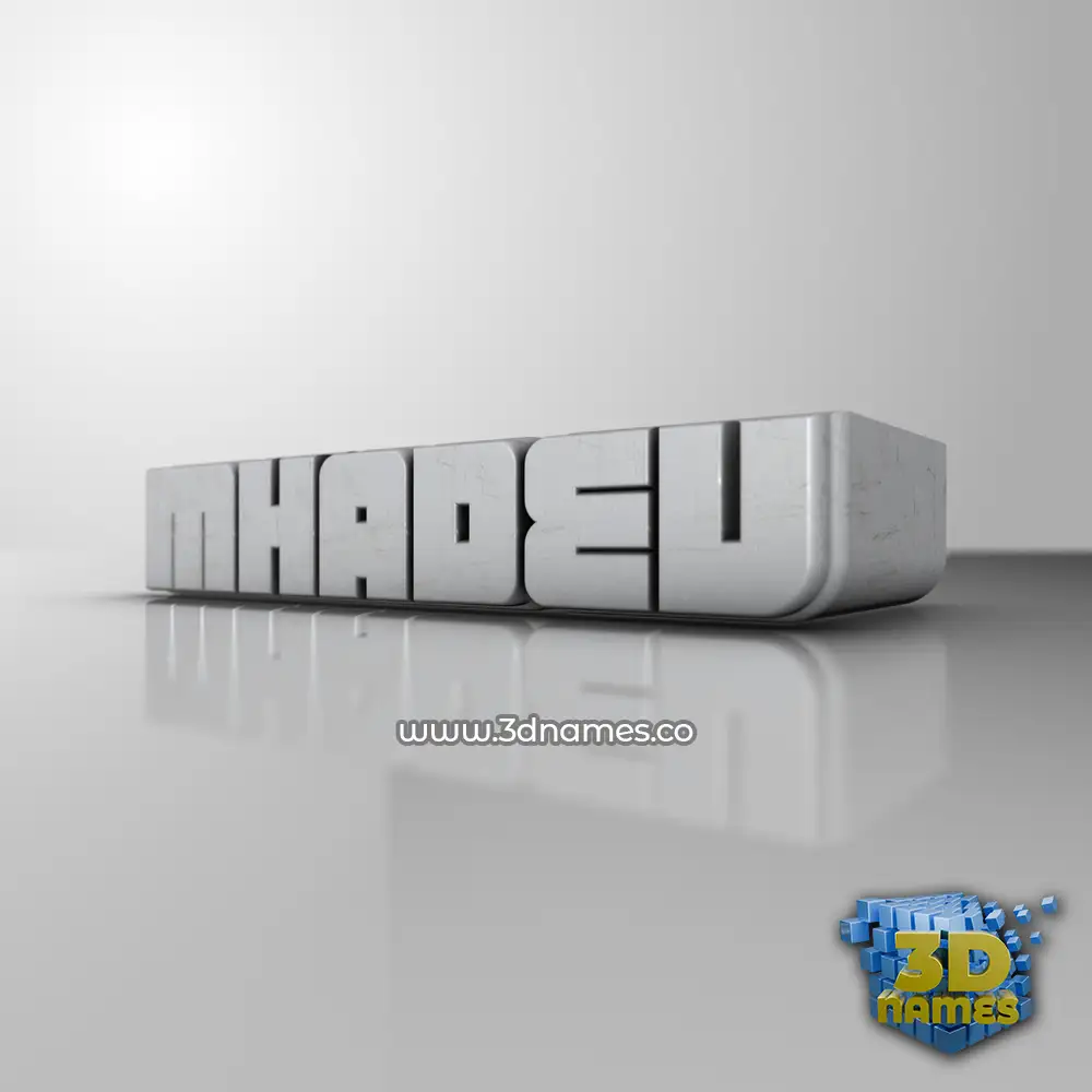 mhadev in White Metro style - 3D name wallpaper