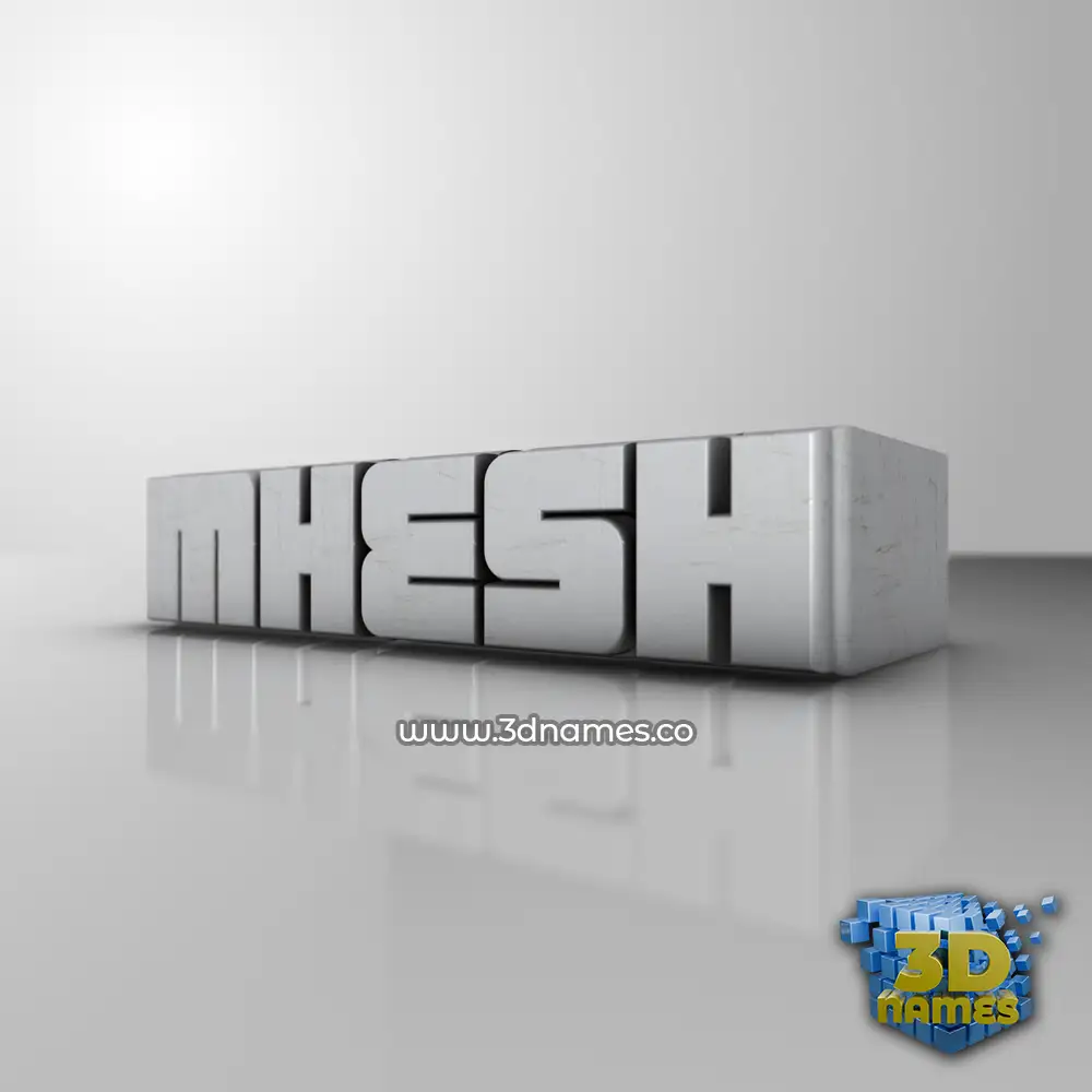 mhesh in White Metro style - 3D name wallpaper