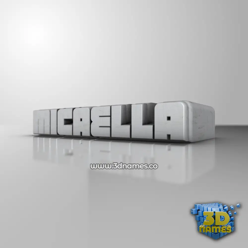 micaella in White Metro style - 3D name wallpaper