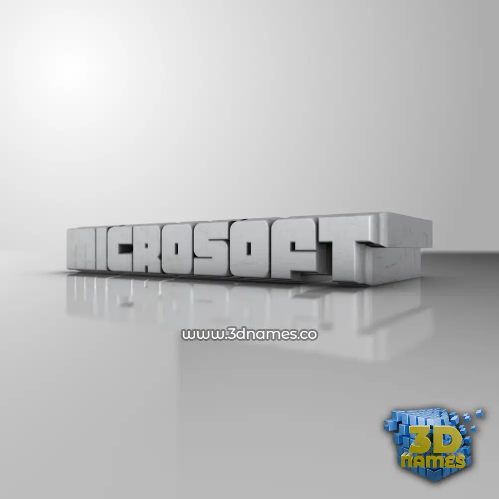 microsoft in White Metro style - 3D name wallpaper