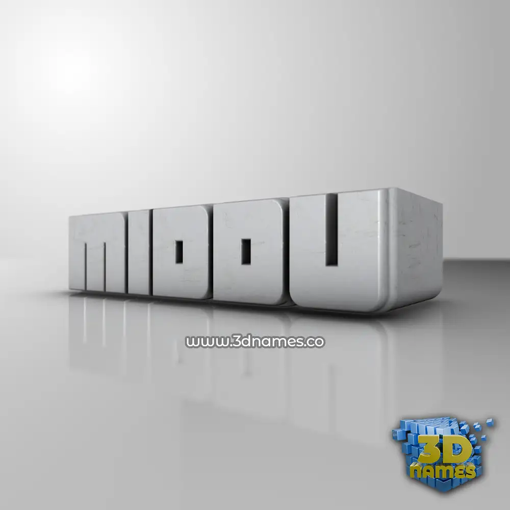 middu in White Metro style - 3D name wallpaper