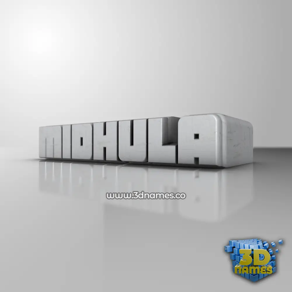 midhula in White Metro style - 3D name wallpaper