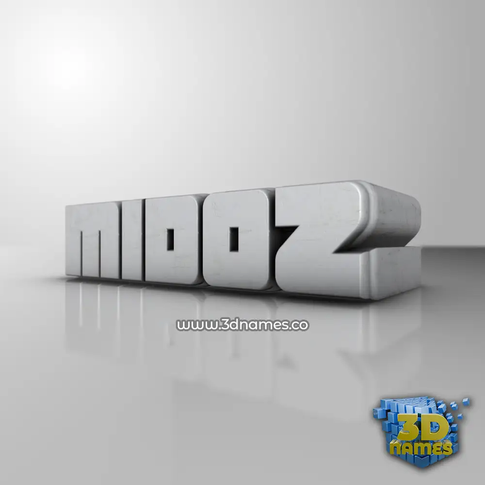 midoz in White Metro style - 3D name wallpaper