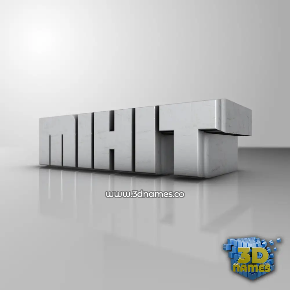 mihit in White Metro style - 3D name wallpaper