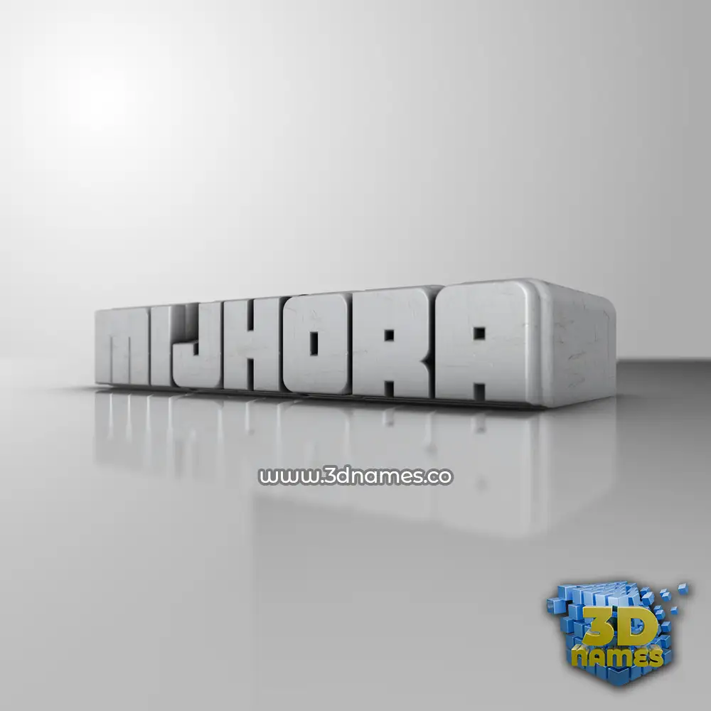 mijhora in White Metro style - 3D name wallpaper