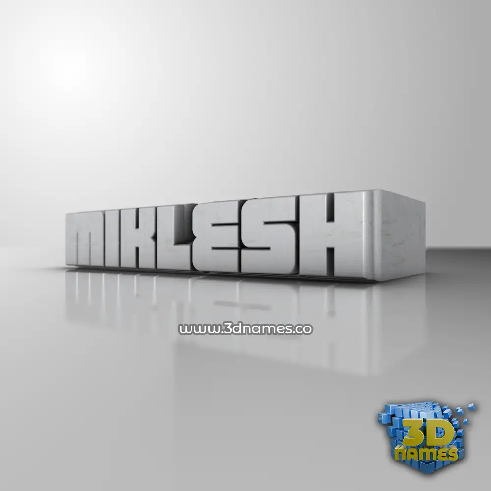 miklesh in White Metro style - 3D name wallpaper