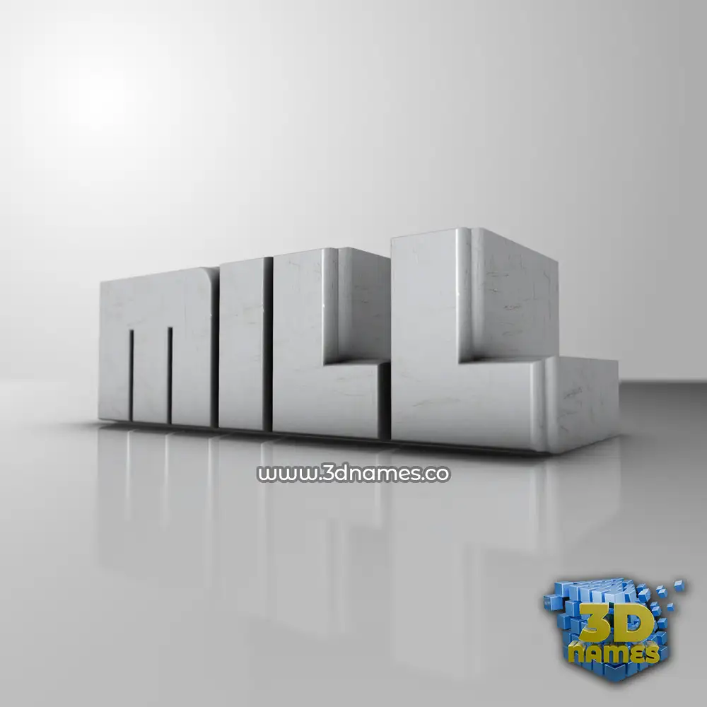 mill in White Metro style - 3D name wallpaper