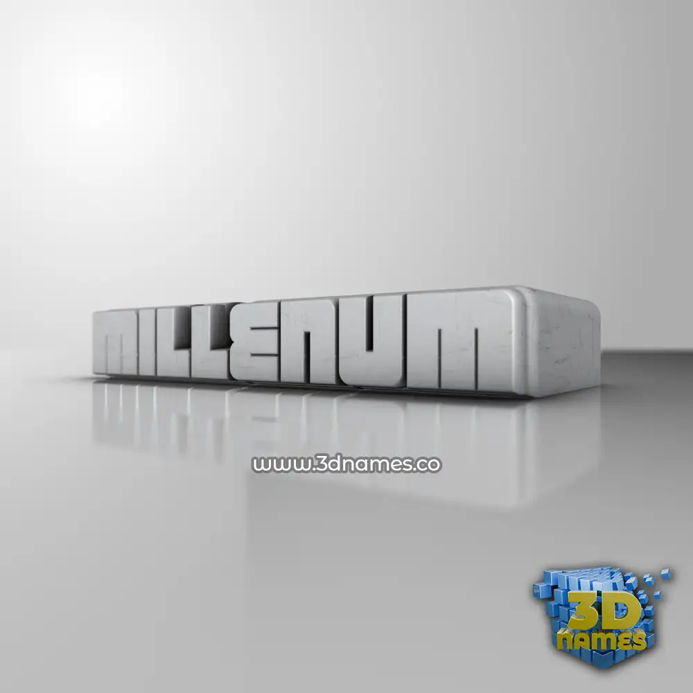 millenum in White Metro style - 3D name wallpaper
