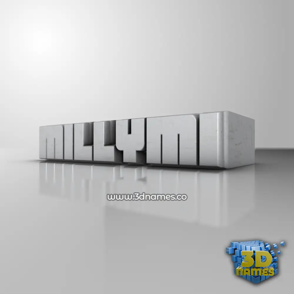 millymi in White Metro style - 3D name wallpaper