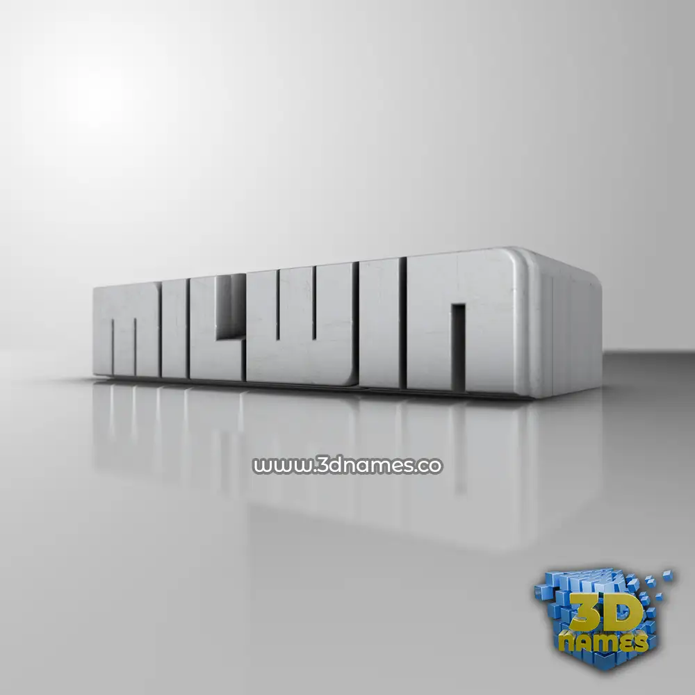 milwin in White Metro style - 3D name wallpaper