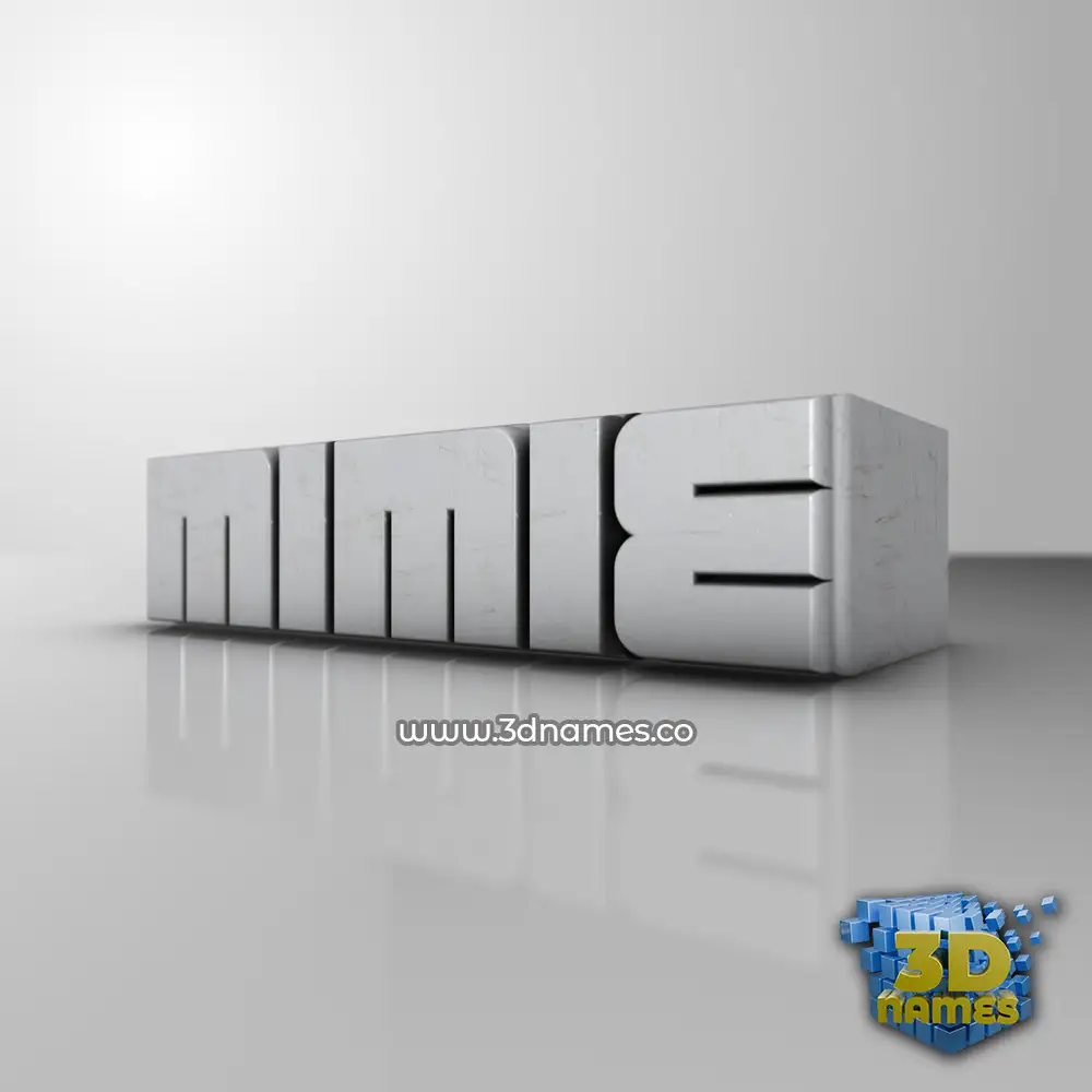 mimie in White Metro style - 3D name wallpaper