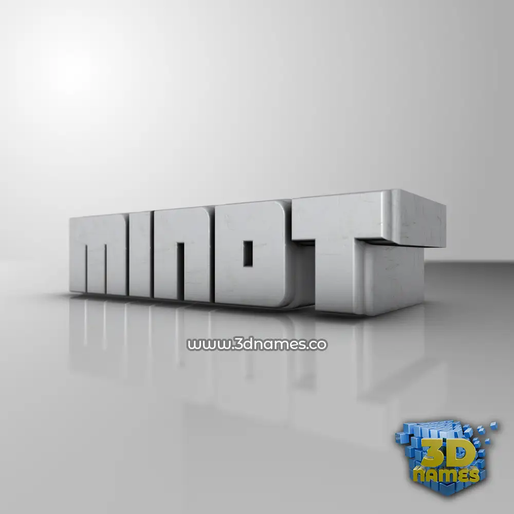 mindt in White Metro style - 3D name wallpaper