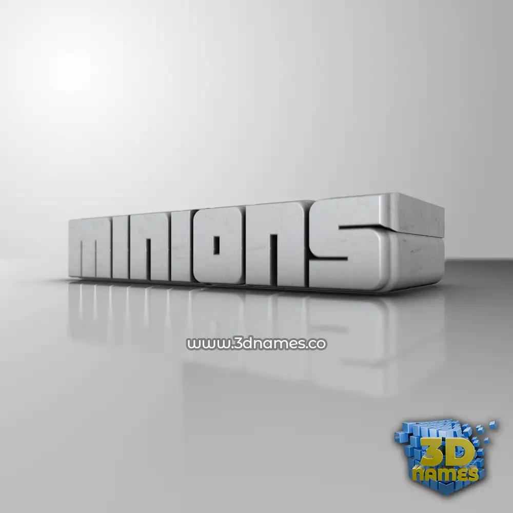 minions in White Metro style - 3D name wallpaper