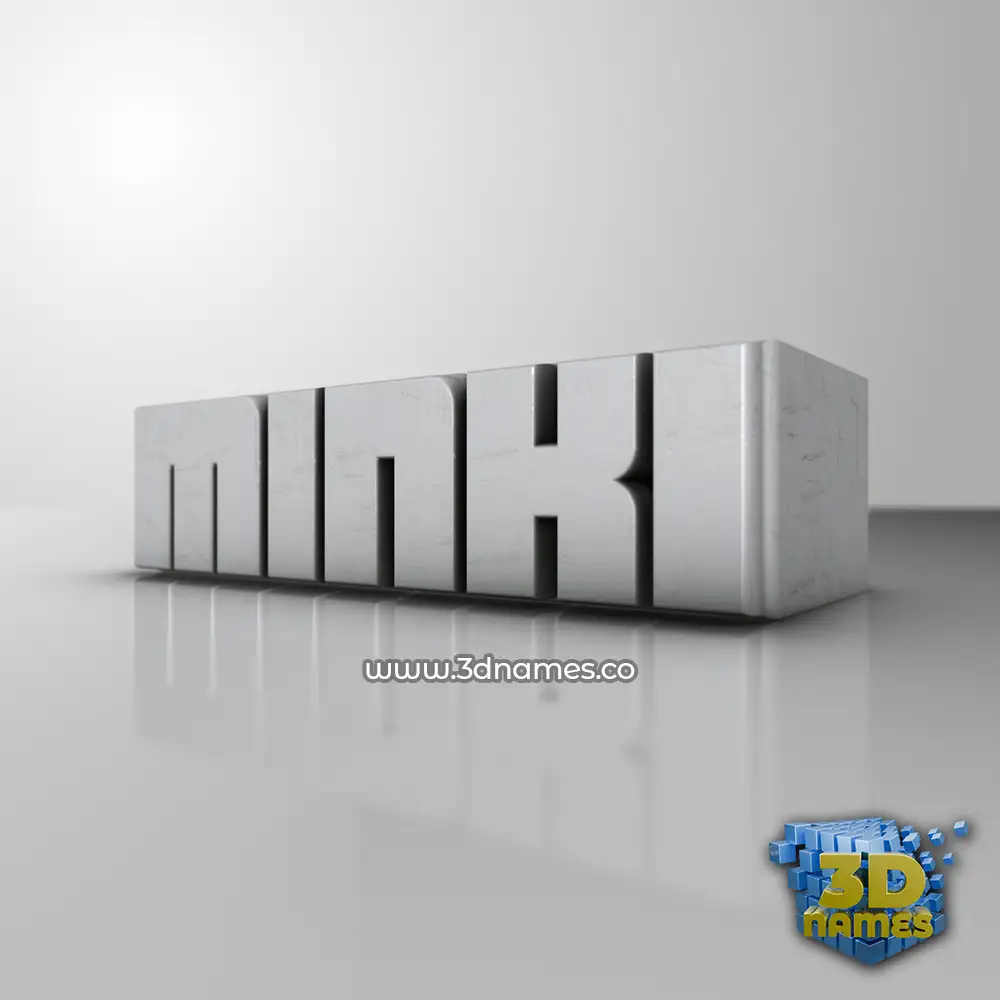 minki in White Metro style - 3D name wallpaper