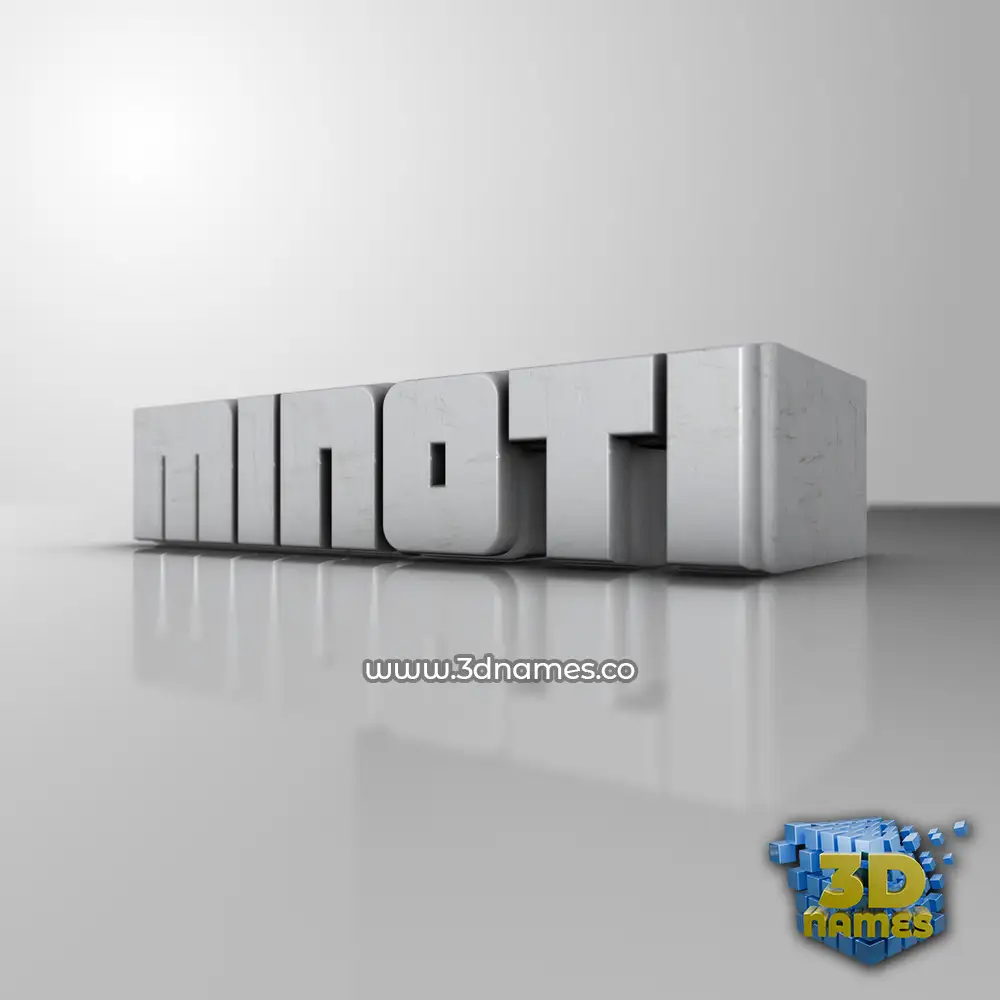 minoti in White Metro style - 3D name wallpaper