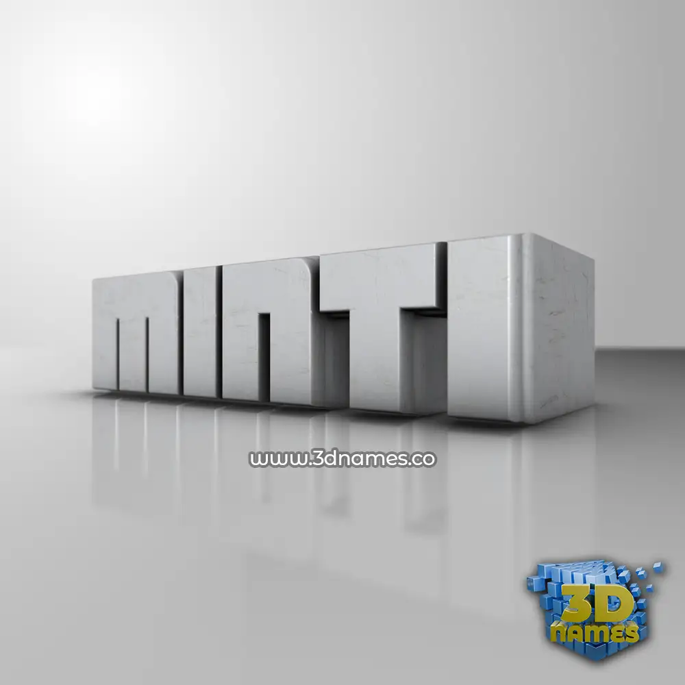 minti in White Metro style - 3D name wallpaper