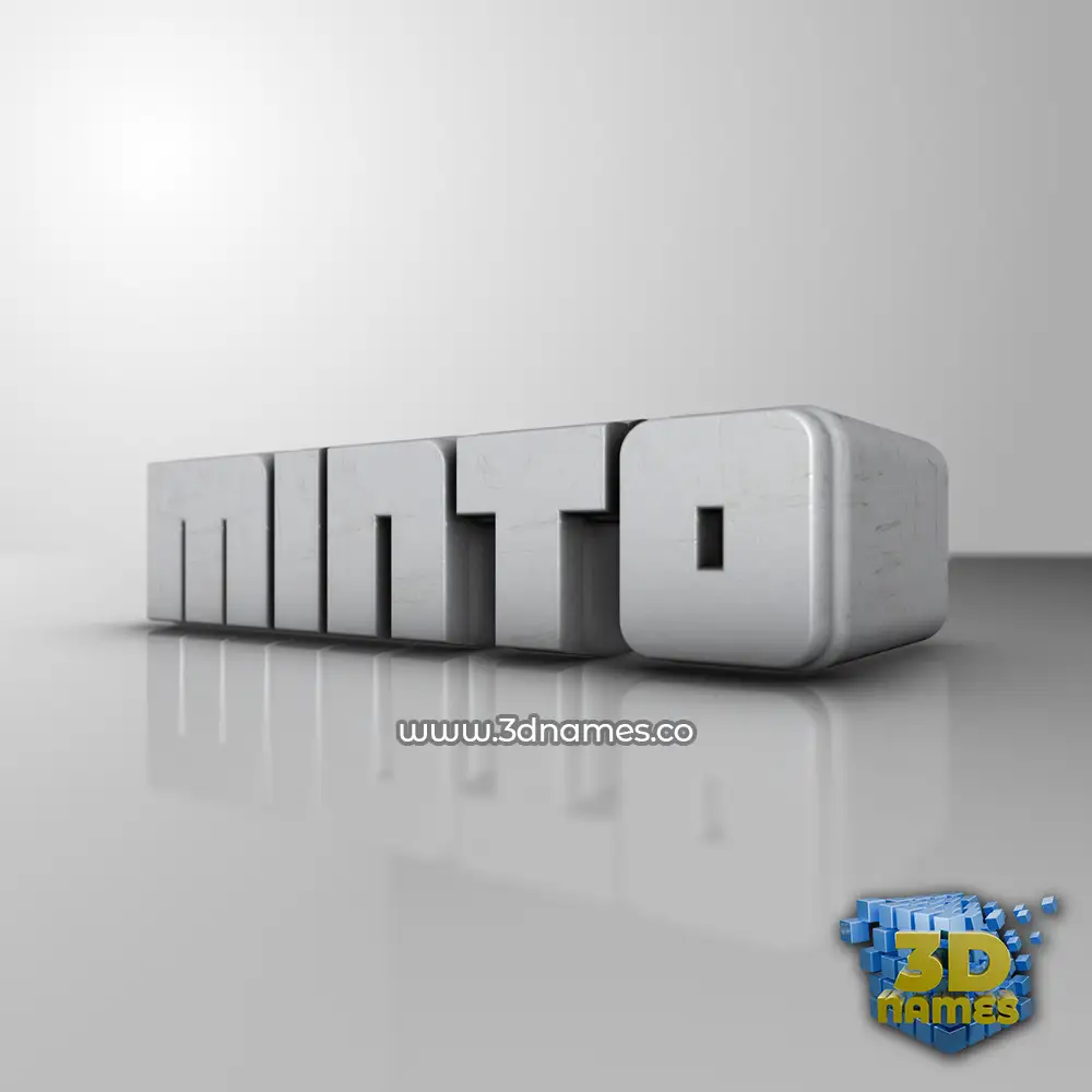 minto in White Metro style - 3D name wallpaper