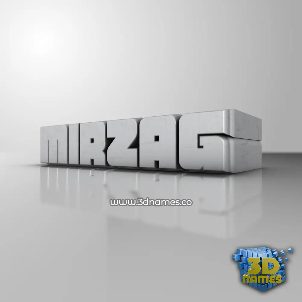 mirzag in White Metro style - 3D name wallpaper