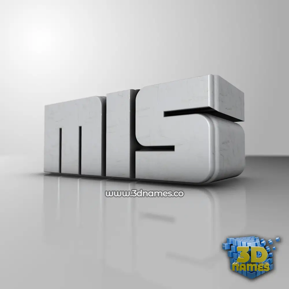mis in White Metro style - 3D name wallpaper